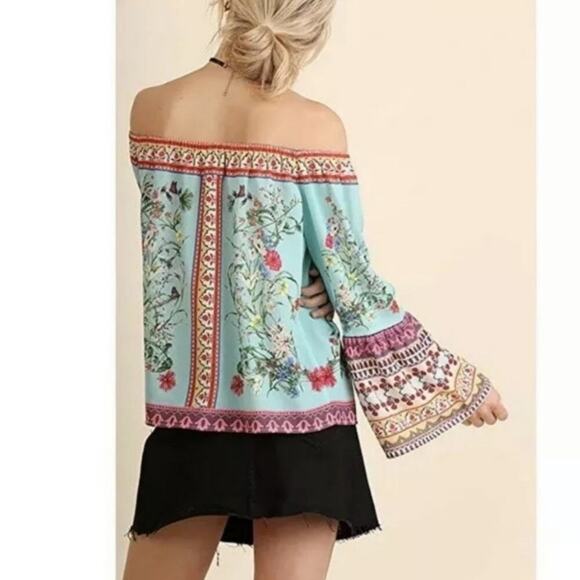 UMGEE Straight Off the Runway Off the Shoulder Top boho chic - Picture 3 of 15